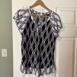 Elegant Black and White Women's Blouse